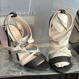 Victoria's Secret Black and Silver Heels